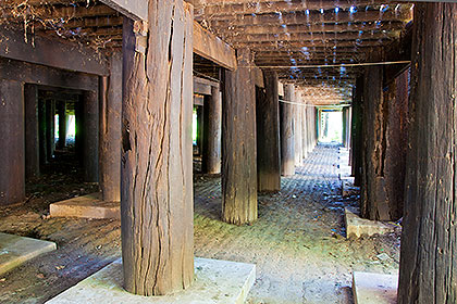 interior with posts