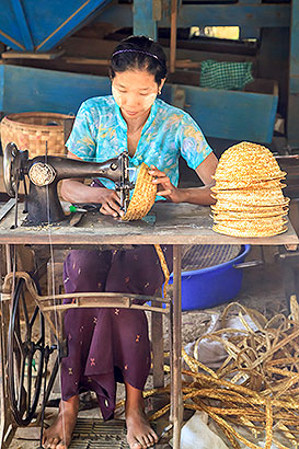woman making hats