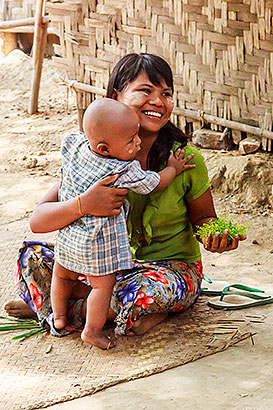 woman with baby