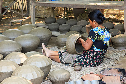 woman making pot