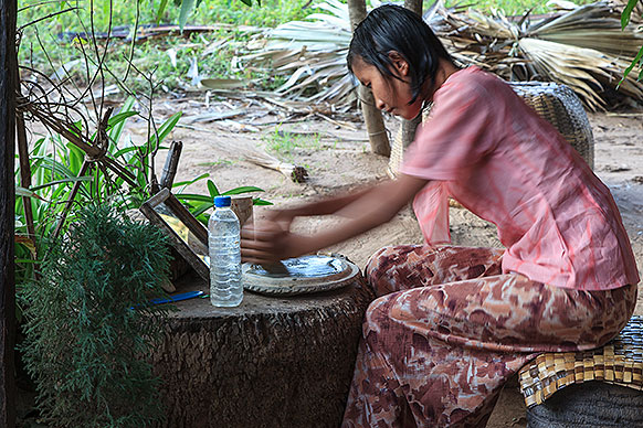 woman grinding