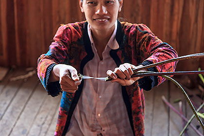 worker with lotus