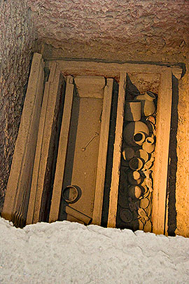 Excavated tomb