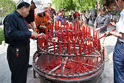 Lighting candles
