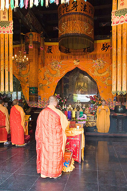 Monks in prayer service