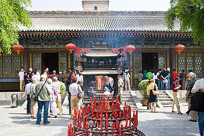 Courtyard with candles