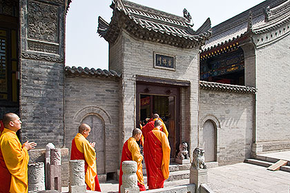 Monks walking