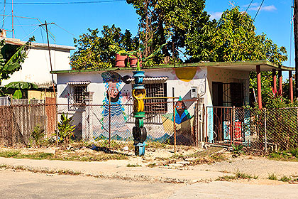 house with sculpture