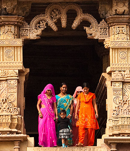 Women at temple entrance