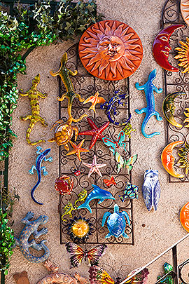 Art objects on wall